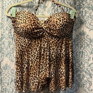 Merona Animal Print Fly-Away Swim Top Chic and Versatile